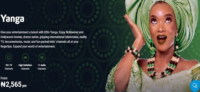 DStv Yanga channel list & price in Nigeria